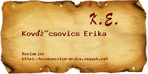 Kovácsovics Erika névjegykártya