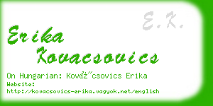 erika kovacsovics business card